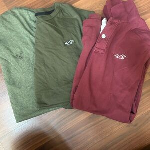 Hollister Green and Red Polo Shirts Casual Collection